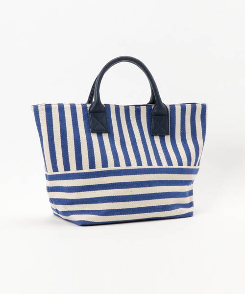 LBC（エルビーシー）の「ストライプコンビトート                   （トートバッグ・レディース・ブルー/ベージュ/ブラック・ONE SIZE）」の4枚目の写真