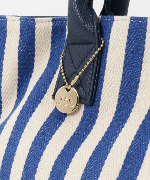 LBC（エルビーシー）の「ストライプコンビトート                   （トートバッグ・レディース・ブルー/ベージュ/ブラック・ONE SIZE）」の7枚目の写真