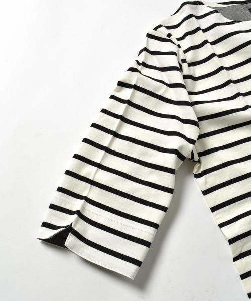 SHIPS JET BLUE（シップスジェットブルー）の「SHIPS JET BLUE: ミスマッチボーダー 5スリーブTee◇（Tシャツ/カットソー・メンズ・レッド/ブラック/ネイビー/カーキ/ブラック系その他・X-LARGE/MEDIUM/LARGE/SMALL）」の9枚目の写真