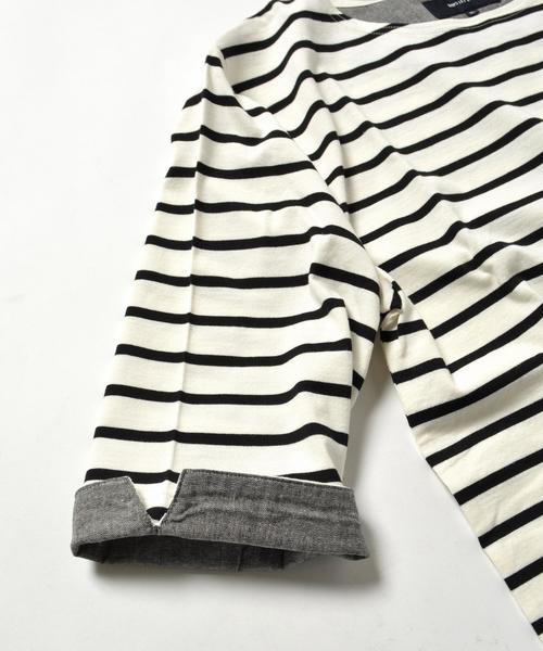 SHIPS JET BLUE（シップスジェットブルー）の「SHIPS JET BLUE: ミスマッチボーダー 5スリーブTee◇（Tシャツ/カットソー・メンズ・レッド/ブラック/ネイビー/カーキ/ブラック系その他・X-LARGE/MEDIUM/LARGE/SMALL）」の10枚目の写真