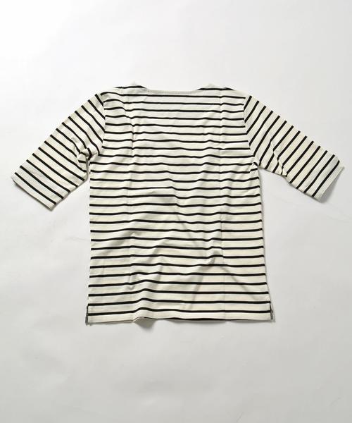 SHIPS JET BLUE（シップスジェットブルー）の「SHIPS JET BLUE: ミスマッチボーダー 5スリーブTee◇（Tシャツ/カットソー・メンズ・レッド/ブラック/ネイビー/カーキ/ブラック系その他・X-LARGE/MEDIUM/LARGE/SMALL）」の12枚目の写真