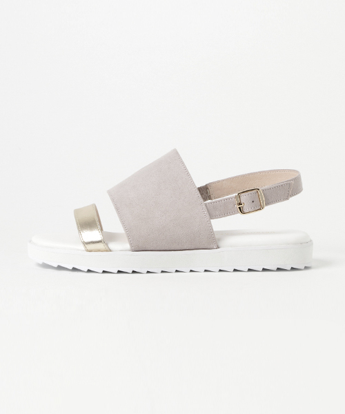 ORiental TRaffic（オリエンタルトラフィック）の「春夏新作★ダブルベルトバックストラップサンダル★7227（サンダル・レディース・グレー/ホワイト/ブラック・LL/S/L/M）」の4枚目の写真