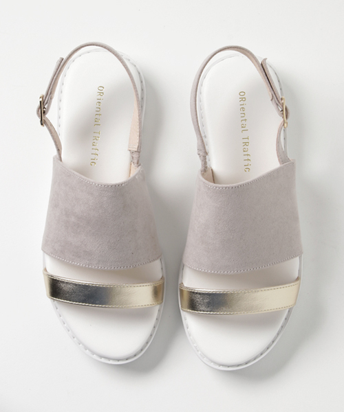 ORiental TRaffic（オリエンタルトラフィック）の「春夏新作★ダブルベルトバックストラップサンダル★7227（サンダル・レディース・グレー/ホワイト/ブラック・LL/S/L/M）」の7枚目の写真