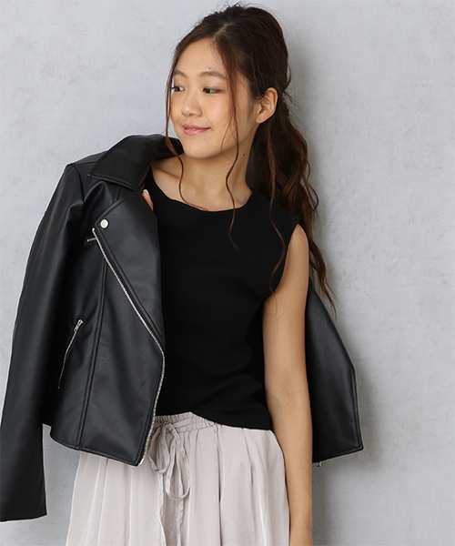 COLONY 2139（コロニートゥーワンスリーナイン）の「C/Puテレコ後Vネックタンクトップス（タンクトップ・レディース・ホワイト/ブラウン/ブラック・FREE）」の3枚目の写真