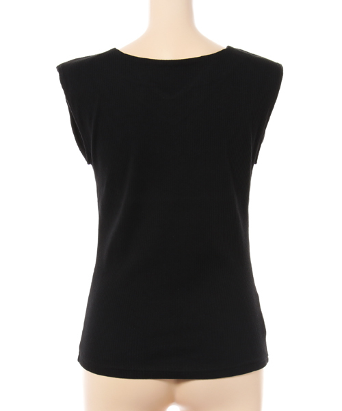 COLONY 2139（コロニートゥーワンスリーナイン）の「C/Puテレコ後Vネックタンクトップス（タンクトップ・レディース・ホワイト/ブラウン/ブラック・FREE）」の4枚目の写真