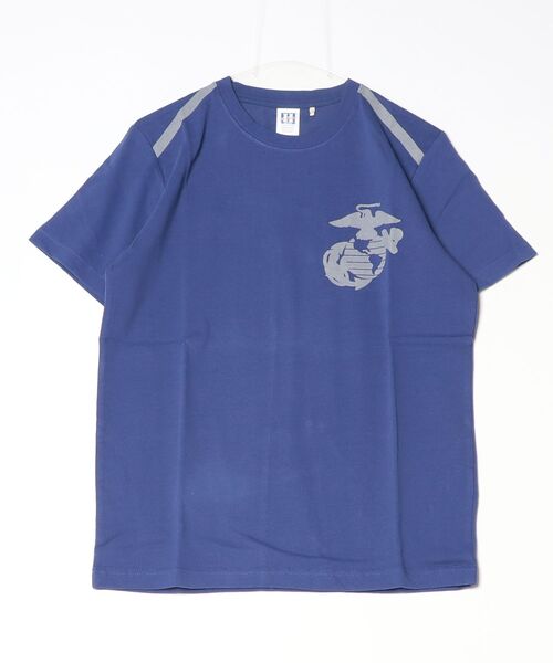 HOUSTON(ヒューストン)の「HOUSTON リフレクトプリントTEE(USMC)(Tシャツ/カットソー・メンズ・ネイビー/グレー・MEDIUM/LARGE/X-LARGE)」の2枚目の写真