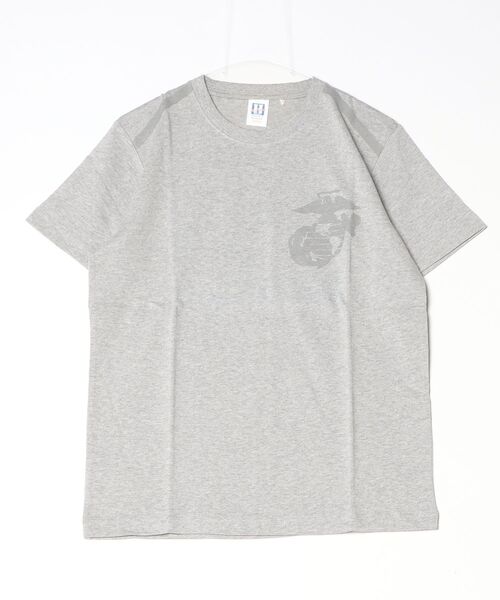 HOUSTON(ヒューストン)の「HOUSTON リフレクトプリントTEE(USMC)(Tシャツ/カットソー・メンズ・ネイビー/グレー・MEDIUM/LARGE/X-LARGE)」の1枚目の写真