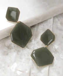 ダブルヘキサゴンのつやつやピアス