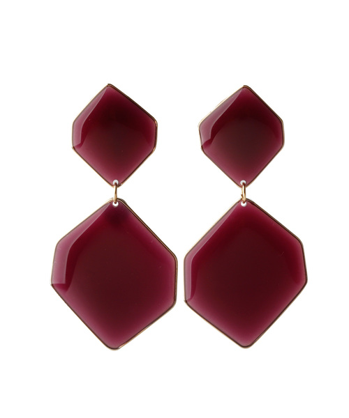 ANEMONE(アネモネ)の「ダブルヘキサゴンのつやつやピアス(ピアス(両耳用)・レディース・ベージュ/ブラウン/ブルー/グリーン/ライトピンク/ライトブラウン/パープル/グレー/エメラルド・FREE)」の10枚目の写真