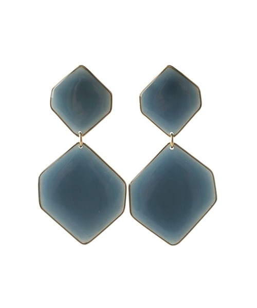 ANEMONE(アネモネ)の「ダブルヘキサゴンのつやつやピアス(ピアス(両耳用)・レディース・ベージュ/ブラウン/ブルー/グリーン/ライトピンク/ライトブラウン/パープル/グレー/エメラルド・FREE)」の20枚目の写真