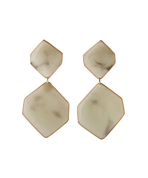 ANEMONE(アネモネ)の「ダブルヘキサゴンのつやつやピアス(ピアス(両耳用)・レディース・ベージュ/ブラウン/ブルー/グリーン/ライトピンク/ライトブラウン/パープル/グレー/エメラルド・FREE)」の14枚目の写真