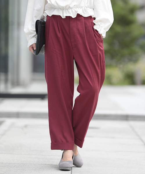 WEGO(ウィゴー)の「WEGO/ペグトップパンツ(その他パンツ・レディース・ブラック/ダークグリーン/ワイン・SMALL/LARGE/MEDIUM)」の3枚目の写真