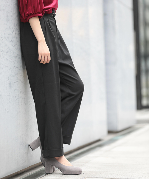 WEGO(ウィゴー)の「WEGO/ペグトップパンツ(その他パンツ・レディース・ブラック/ダークグリーン/ワイン・SMALL/LARGE/MEDIUM)」の2枚目の写真