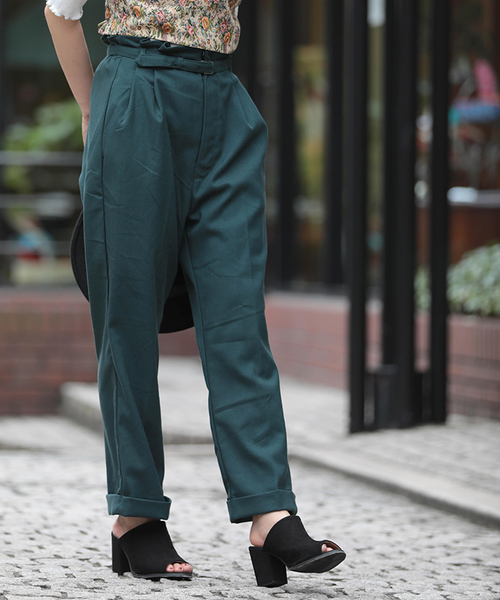 WEGO(ウィゴー)の「WEGO/ペグトップパンツ(その他パンツ・レディース・ブラック/ダークグリーン/ワイン・SMALL/LARGE/MEDIUM)」の1枚目の写真