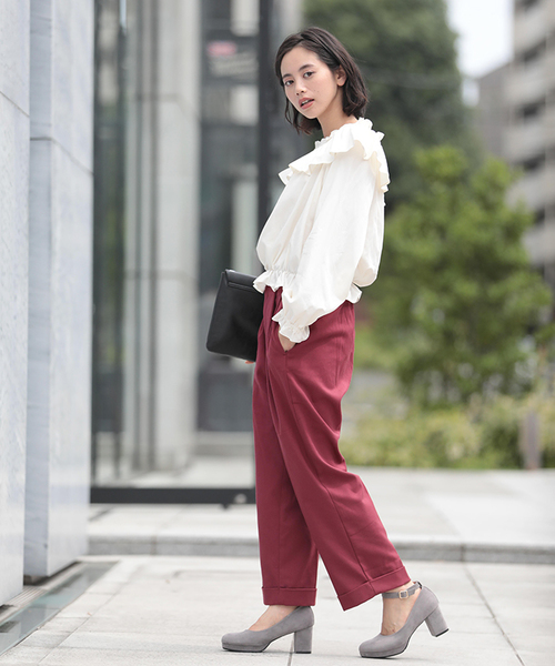 WEGO(ウィゴー)の「WEGO/ペグトップパンツ(その他パンツ・レディース・ブラック/ダークグリーン/ワイン・SMALL/LARGE/MEDIUM)」の8枚目の写真