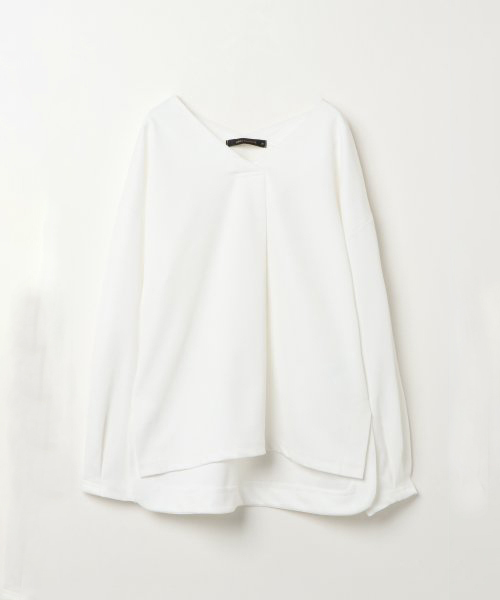 VENCEEXCHANGE（ヴァンスエクスチェンジ）の「ツイル風カットソープルオーバー                    （Tシャツ/カットソー・レディース・オフホワイト/ブラック/ネイビー/パープル・MEDIUM）」の2枚目の写真