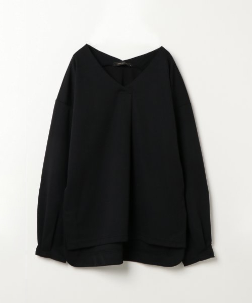 VENCEEXCHANGE（ヴァンスエクスチェンジ）の「ツイル風カットソープルオーバー                    （Tシャツ/カットソー・レディース・オフホワイト/ブラック/ネイビー/パープル・MEDIUM）」の3枚目の写真