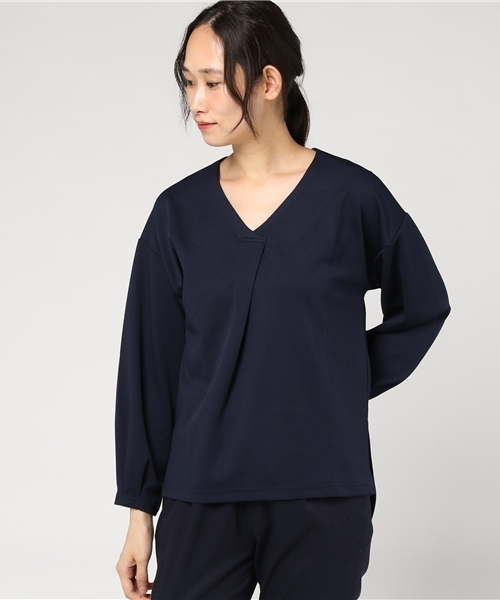 VENCEEXCHANGE（ヴァンスエクスチェンジ）の「ツイル風カットソープルオーバー                    （Tシャツ/カットソー・レディース・オフホワイト/ブラック/ネイビー/パープル・MEDIUM）」の12枚目の写真