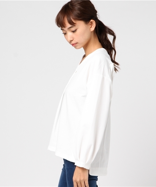 VENCEEXCHANGE（ヴァンスエクスチェンジ）の「ツイル風カットソープルオーバー                    （Tシャツ/カットソー・レディース・オフホワイト/ブラック/ネイビー/パープル・MEDIUM）」の10枚目の写真