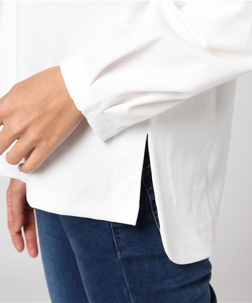 VENCEEXCHANGE（ヴァンスエクスチェンジ）の「ツイル風カットソープルオーバー                    （Tシャツ/カットソー・レディース・オフホワイト/ブラック/ネイビー/パープル・MEDIUM）」の7枚目の写真