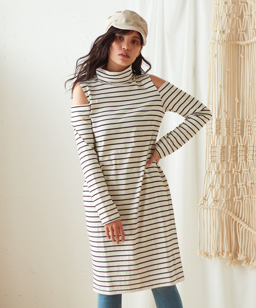 SPIRALGIRL（スパイラルガール）の「★カットオープンショルダーワンピース（ワンピース・レディース・ブラック/その他/杢グレー・FREE）」の4枚目の写真