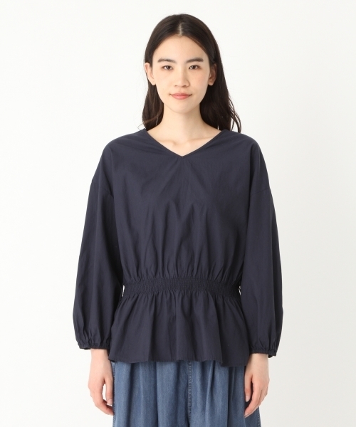 niko and...(ニコアンド)の「オリジナルウエストビックリボンVネックブラウス(シャツ/ブラウス・レディース・ベージュ/ネイビー/オフホワイト・MEDIUM/LARGE)」の16枚目の写真