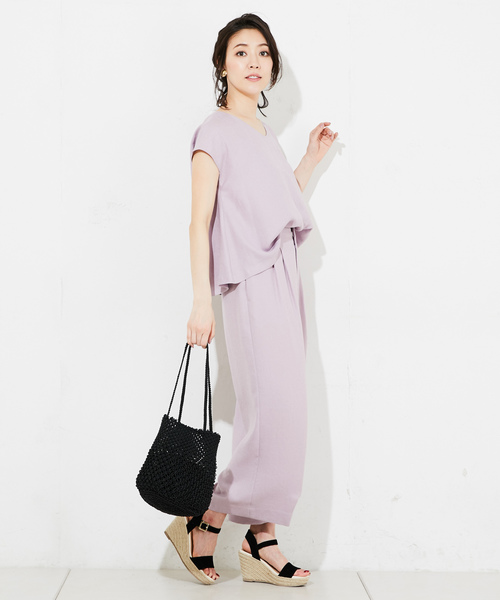 RIVE DROITE（リヴドロワ）の「リネンライクワイドパンツ（その他パンツ・レディース・ベージュ/カーキ/バイオレット・SMALL/MEDIUM）」の3枚目の写真