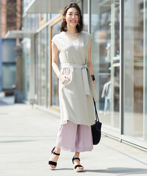 RIVE DROITE（リヴドロワ）の「リネンライクワイドパンツ（その他パンツ・レディース・ベージュ/カーキ/バイオレット・SMALL/MEDIUM）」の18枚目の写真