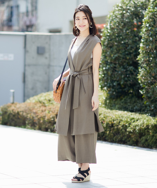 RIVE DROITE（リヴドロワ）の「リネンライクワイドパンツ（その他パンツ・レディース・ベージュ/カーキ/バイオレット・SMALL/MEDIUM）」の14枚目の写真