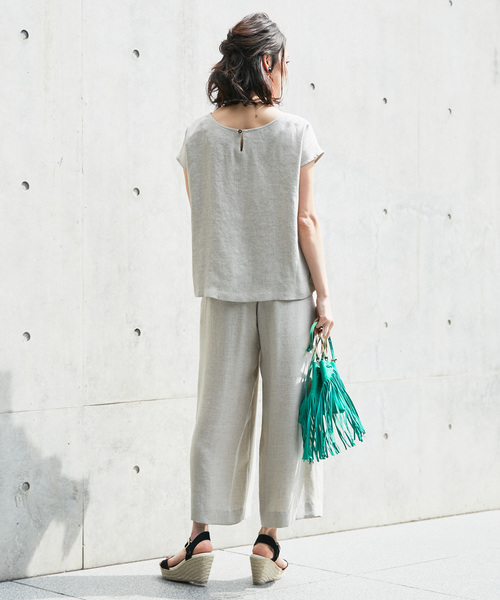 RIVE DROITE（リヴドロワ）の「リネンライクワイドパンツ（その他パンツ・レディース・ベージュ/カーキ/バイオレット・SMALL/MEDIUM）」の19枚目の写真