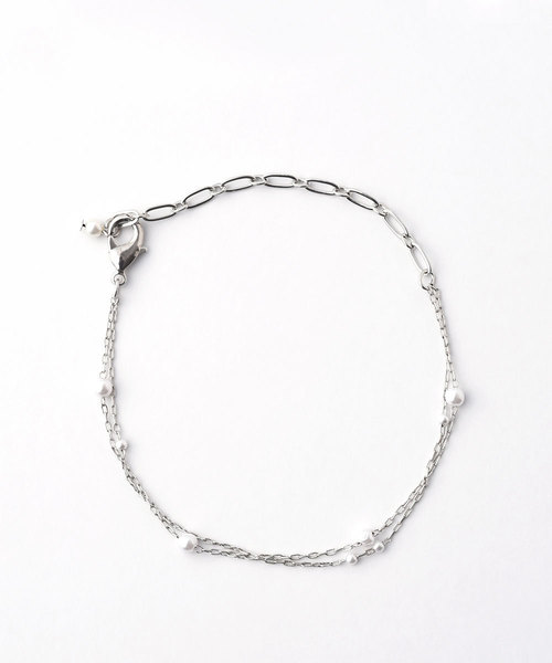 colleca la（コレカラ）の「粒パールとチェーンの2連ブレスレット（ブレスレット・レディース・シルバー/ゴールド・FREE）」の10枚目の写真