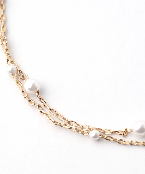 colleca la（コレカラ）の「粒パールとチェーンの2連ブレスレット（ブレスレット・レディース・シルバー/ゴールド・FREE）」の8枚目の写真