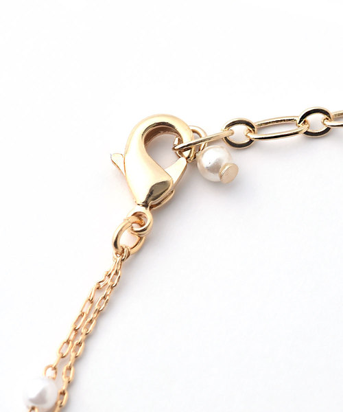 colleca la（コレカラ）の「粒パールとチェーンの2連ブレスレット（ブレスレット・レディース・シルバー/ゴールド・FREE）」の3枚目の写真
