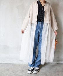 ottilie*チュール切り替えリネンジャケット