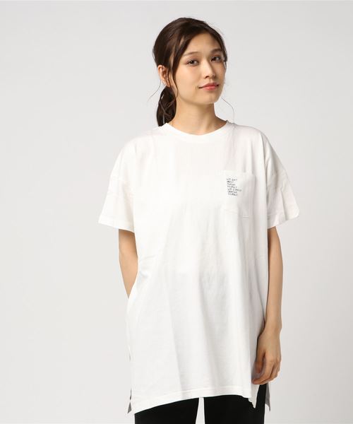 LBC（エルビーシー）の「コットンポケット刺繍Tシャツ（Tシャツ/カットソー・レディース・ホワイト/チャコールグレー/ダークグリーン・M）」の6枚目の写真