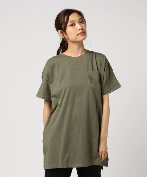 LBC（エルビーシー）の「コットンポケット刺繍Tシャツ（Tシャツ/カットソー・レディース・ホワイト/チャコールグレー/ダークグリーン・M）」の8枚目の写真