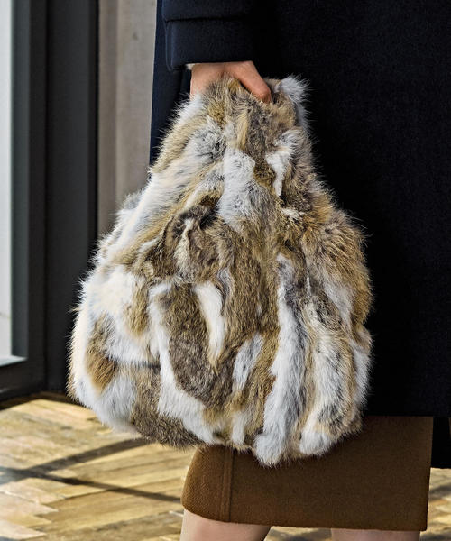 Vincent Pradier（ヴァンサンプラディエ）の「VINCENT PLADIER NFC FUR バッグ ◆（トートバッグ・レディース・ブラック/ベージュ・FREE）」の2枚目の写真