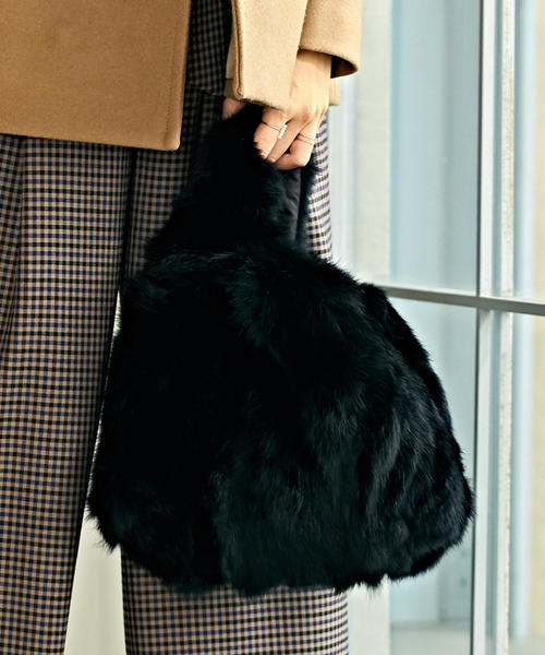 Vincent Pradier（ヴァンサンプラディエ）の「VINCENT PLADIER NFC FUR バッグ ◆（トートバッグ・レディース・ブラック/ベージュ・FREE）」の3枚目の写真