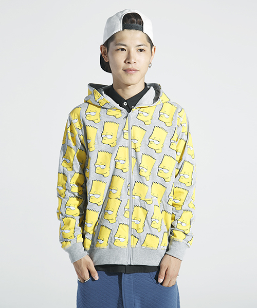 WEGO（ウィゴー）の「∴WEGO/the　SimpsonsZIPパーカー（パーカー・メンズ・ブラック/杢グレー・MEDIUM/LARGE）」の5枚目の写真