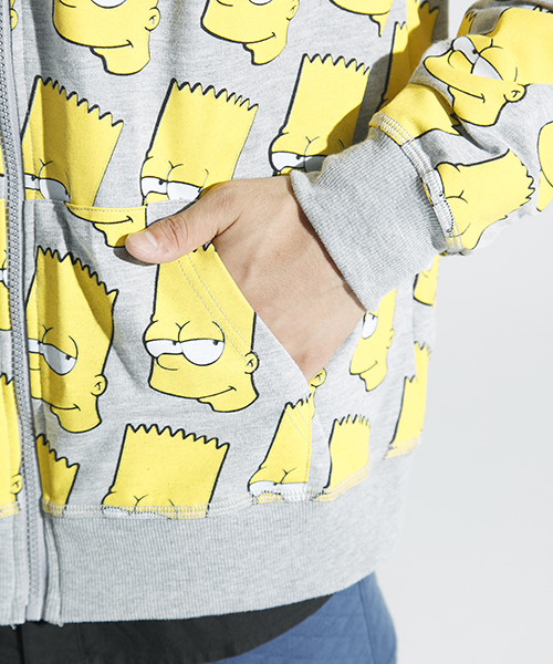 WEGO（ウィゴー）の「∴WEGO/the　SimpsonsZIPパーカー（パーカー・メンズ・ブラック/杢グレー・MEDIUM/LARGE）」の6枚目の写真