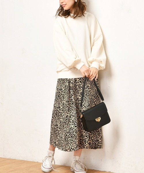 Macphee シルクスカート ヒョウ柄 Macphee シルクスカート ヒョウ柄