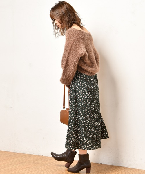 natural couture(ナチュラルクチュール)の「ヒョウ柄&小花ロングフレアスカート(スカート・レディース・ネイビー/グリーン/ブラウン系その他/ベージュ系その他・FREE)」の18枚目の写真