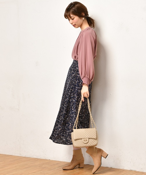 natural couture(ナチュラルクチュール)の「ヒョウ柄&小花ロングフレアスカート(スカート・レディース・ネイビー/グリーン/ブラウン系その他/ベージュ系その他・FREE)」の15枚目の写真