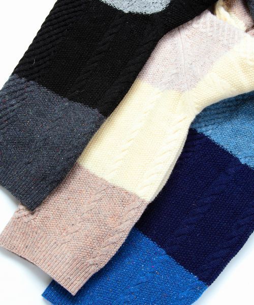 BEAUTY&YOUTH UNITED ARROWS（ビューティーアンドユースユナイテッドアローズ）の「by ∴ パネル アラン クルーネック ニット◆§2（ニット/セーター・メンズ・ダークグレー/ナチュラル/ネイビー・LARGE/MEDIUM/SMALL/X-LARGE）」の13枚目の写真