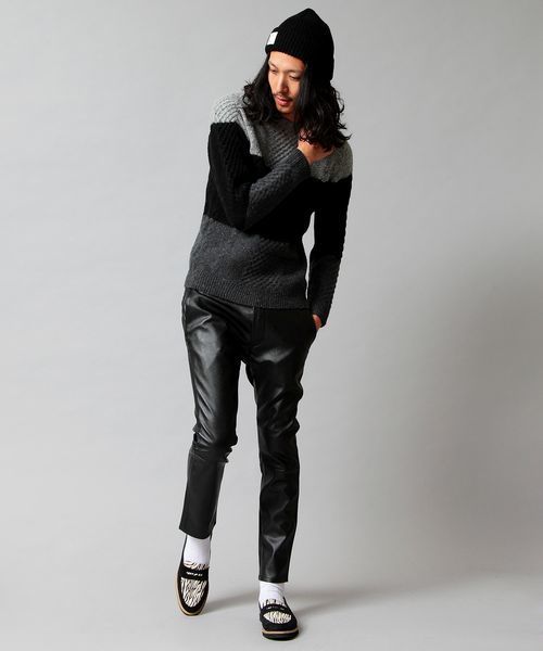 BEAUTY&YOUTH UNITED ARROWS（ビューティーアンドユースユナイテッドアローズ）の「by ∴ パネル アラン クルーネック ニット◆§2（ニット/セーター・メンズ・ダークグレー/ナチュラル/ネイビー・LARGE/MEDIUM/SMALL/X-LARGE）」の7枚目の写真