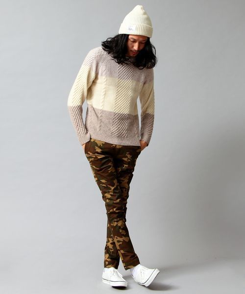 BEAUTY&YOUTH UNITED ARROWS（ビューティーアンドユースユナイテッドアローズ）の「by ∴ パネル アラン クルーネック ニット◆§2（ニット/セーター・メンズ・ダークグレー/ナチュラル/ネイビー・LARGE/MEDIUM/SMALL/X-LARGE）」の8枚目の写真