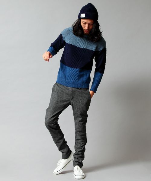 BEAUTY&YOUTH UNITED ARROWS（ビューティーアンドユースユナイテッドアローズ）の「by ∴ パネル アラン クルーネック ニット◆§2（ニット/セーター・メンズ・ダークグレー/ナチュラル/ネイビー・LARGE/MEDIUM/SMALL/X-LARGE）」の9枚目の写真