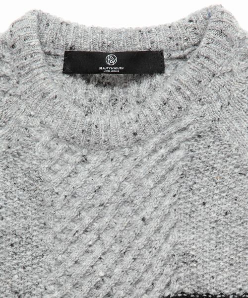 BEAUTY&YOUTH UNITED ARROWS（ビューティーアンドユースユナイテッドアローズ）の「by ∴ パネル アラン クルーネック ニット◆§2（ニット/セーター・メンズ・ダークグレー/ナチュラル/ネイビー・LARGE/MEDIUM/SMALL/X-LARGE）」の12枚目の写真