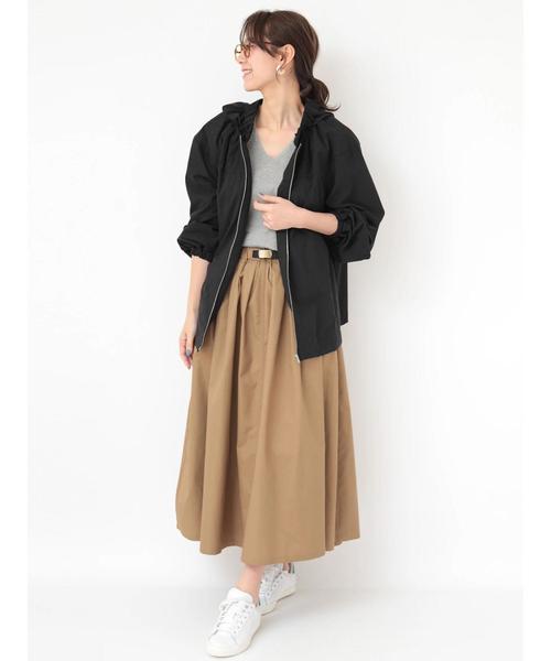 earth music&ecology（アースミュージックアンドエコロジー）の「・ベルト付きカラースカート ●（スカート・レディース・ブラック/カーキ/ライトブラウン/ダークパープル/マスタード/ダークブルー・FREE）」の16枚目の写真