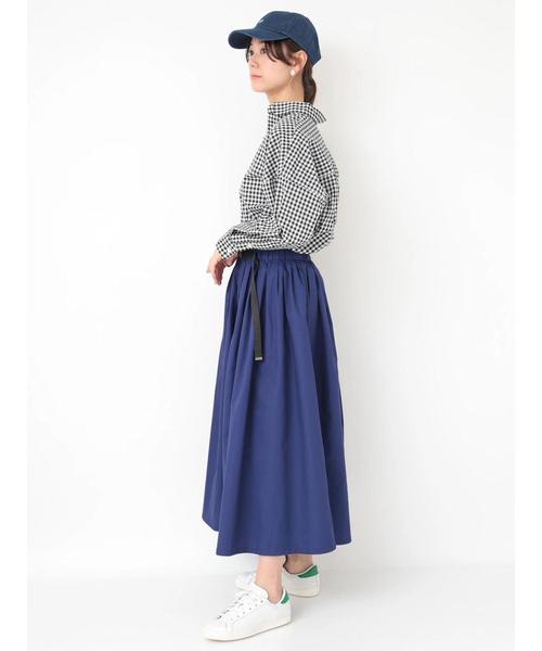 earth music&ecology（アースミュージックアンドエコロジー）の「・ベルト付きカラースカート ●（スカート・レディース・ブラック/カーキ/ライトブラウン/ダークパープル/マスタード/ダークブルー・FREE）」の20枚目の写真